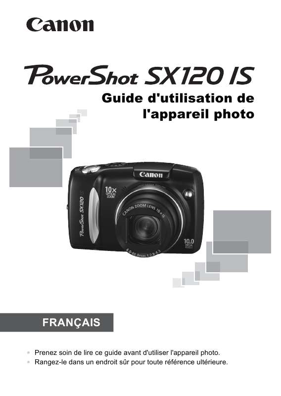 Notice CANON POWERSHOT SX120 IS appareil photo Trouver une solution à